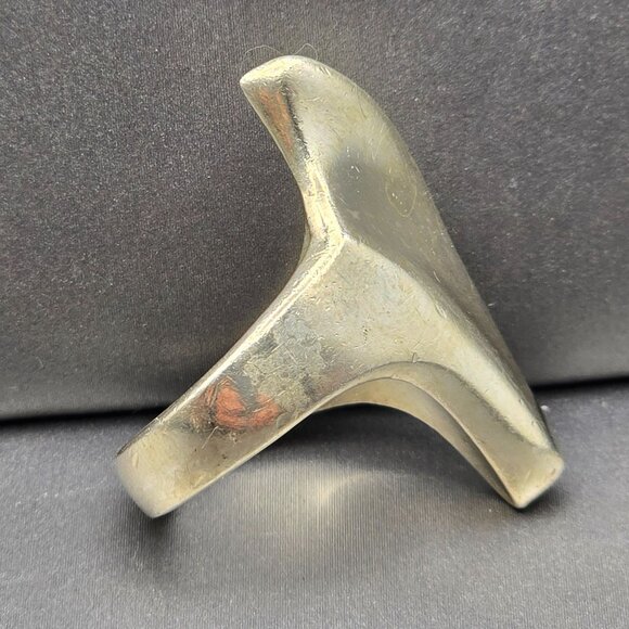 Sterling Silver Sculptural Ring | Modernist Mexico | Size 7 Statement VTG 15.8g - Picture 4 of 9